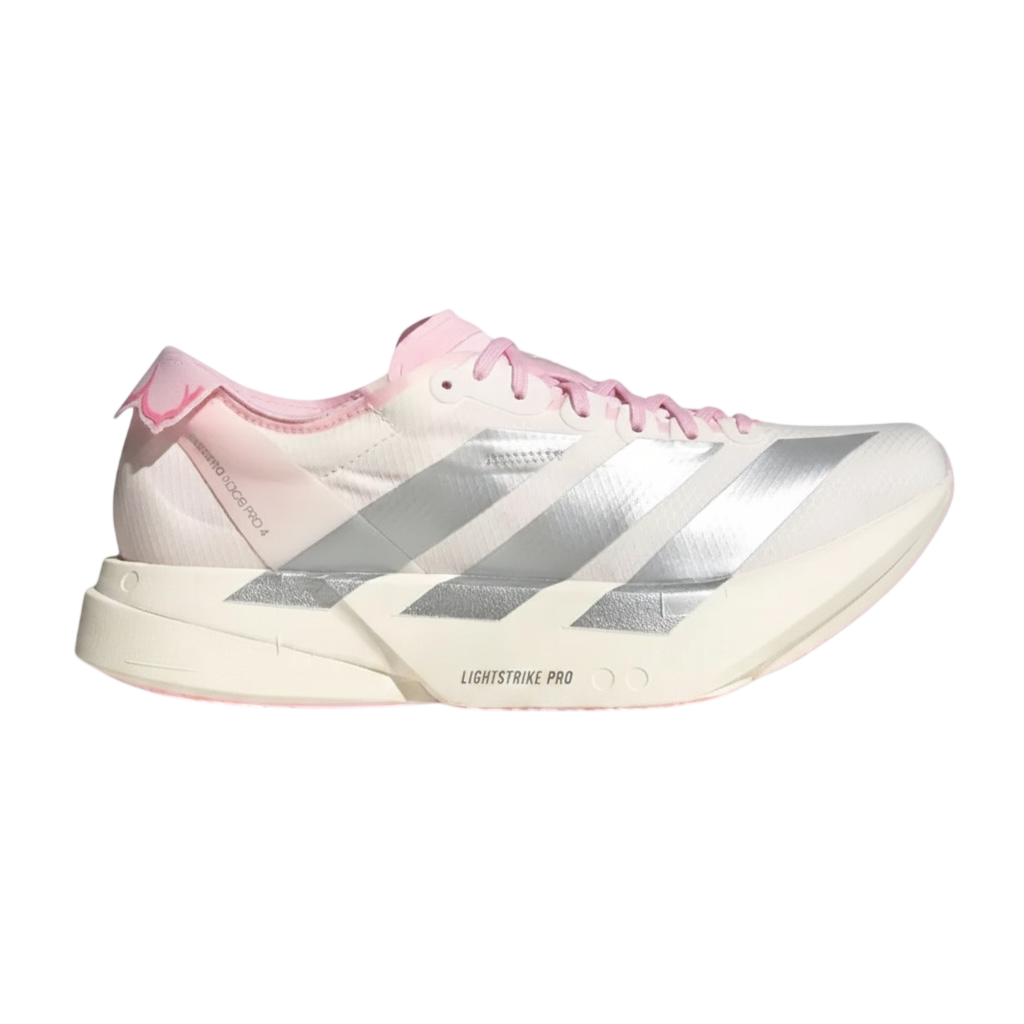 adidas Adizero Adios Pro 4 'Core White / Silver Metallic / Clear Pink'