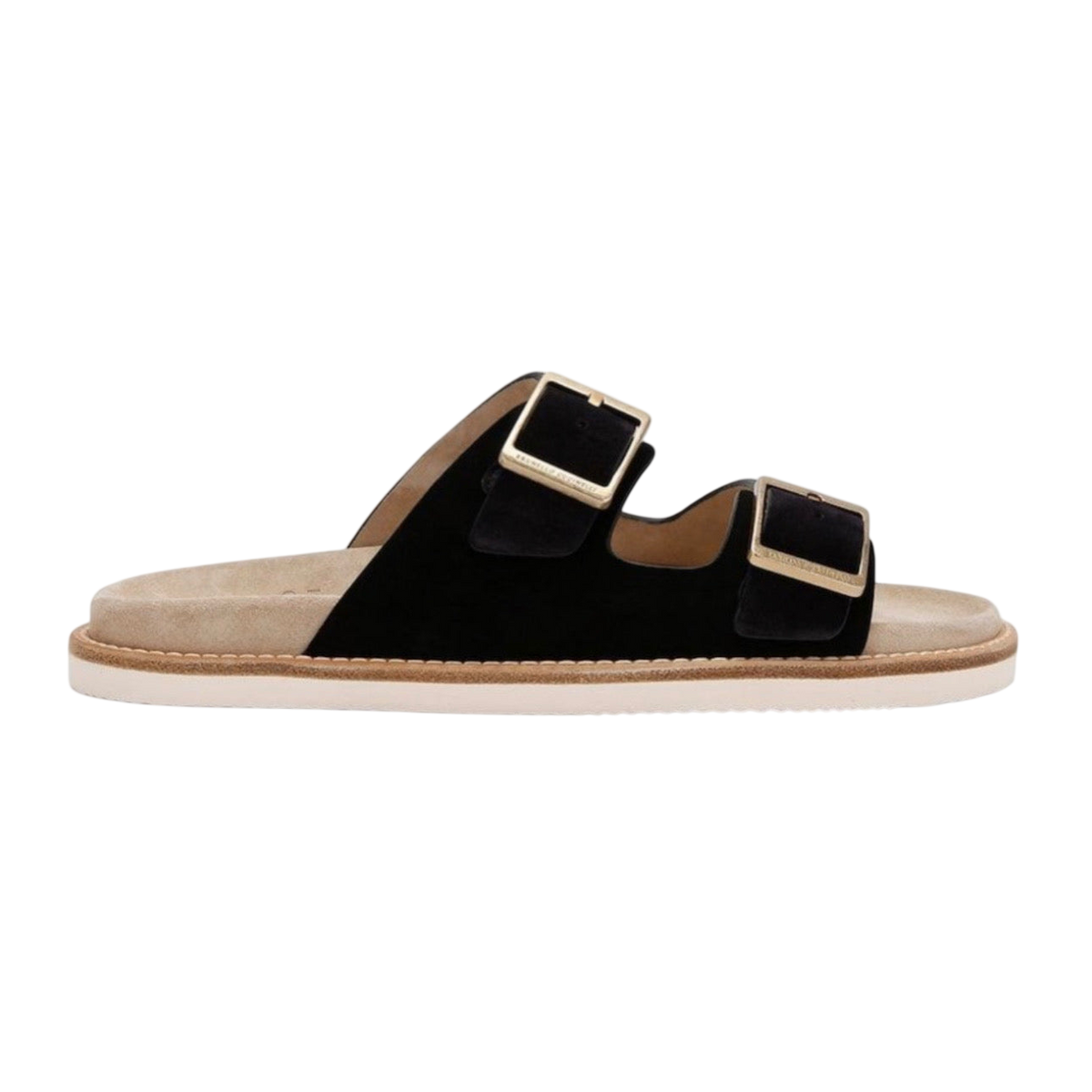 Brunello Cucinelli Double-Strap Suede Sandals 'Black'