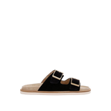 Brunello Cucinelli Double-Strap Suede Sandals 'Black'
