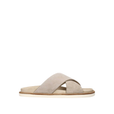Brunello Cucinelli Cross-Strap Suede Sandals 'Beige'