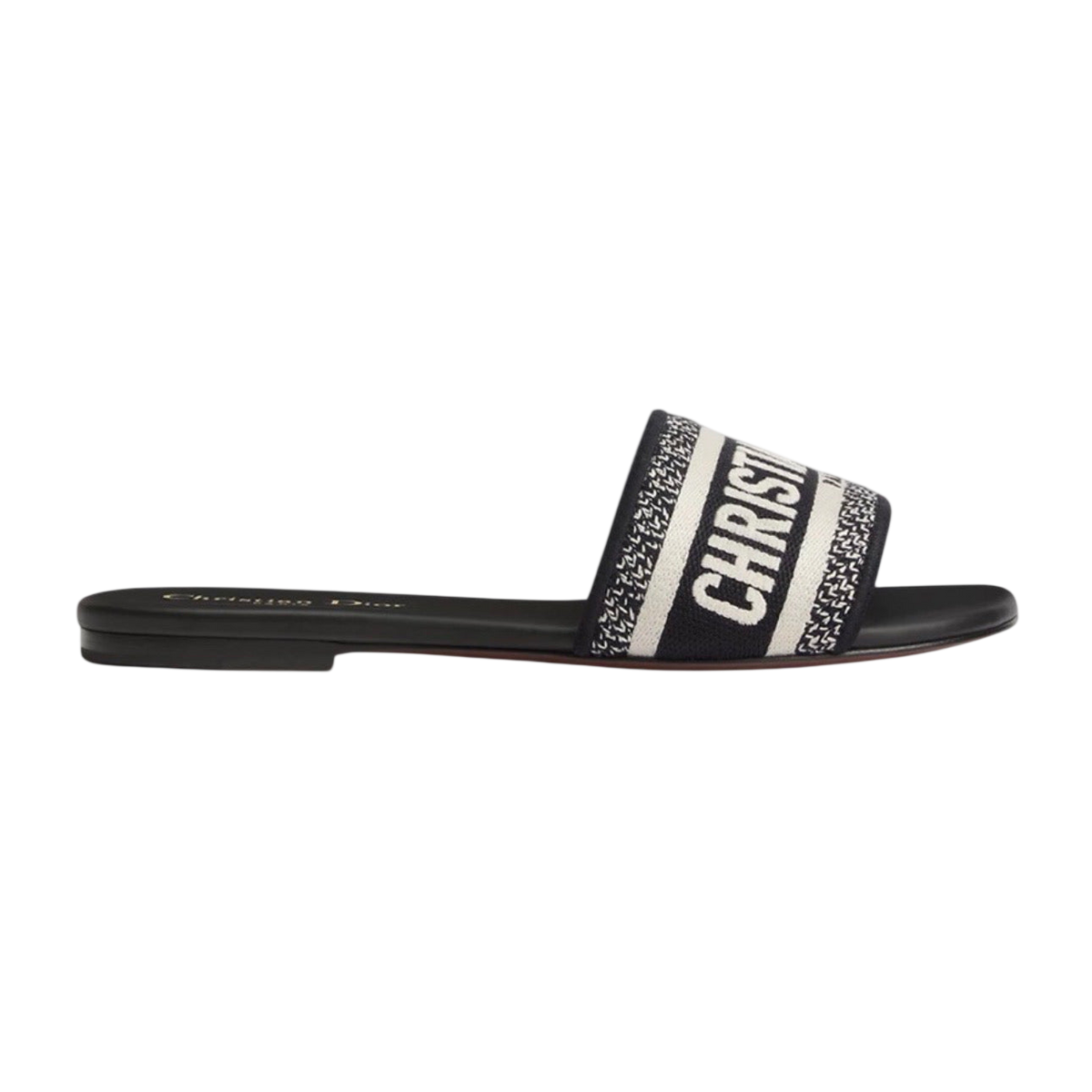 Dior Dway Slide Embroidered Cotton 'Black'