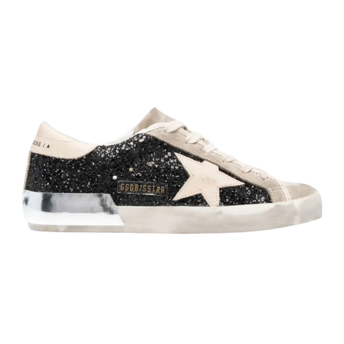 Golden Goose Super-Star 'Black Glitter / Cream'