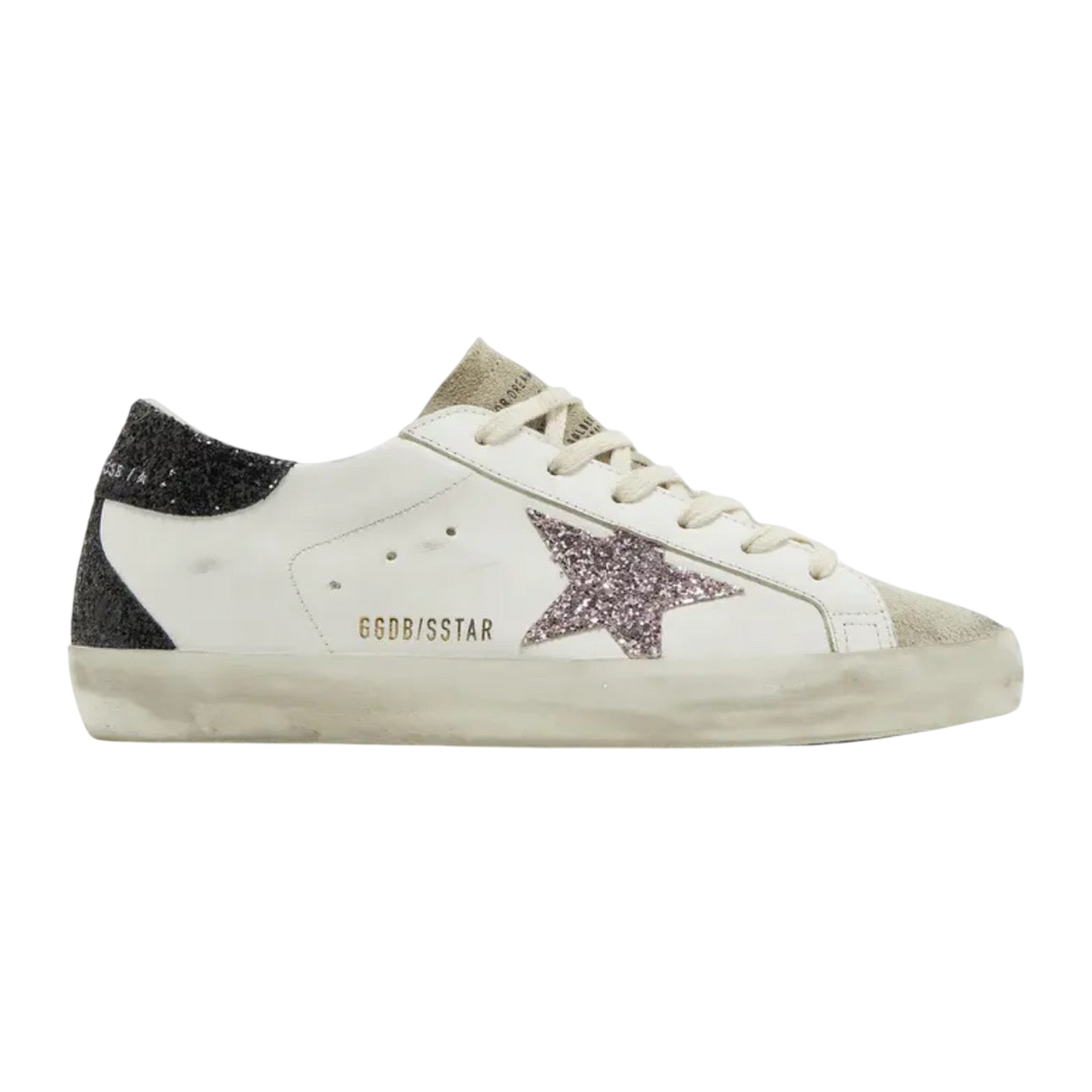 Golden Goose Super-Star 'White / Black Glitter / Cream'
