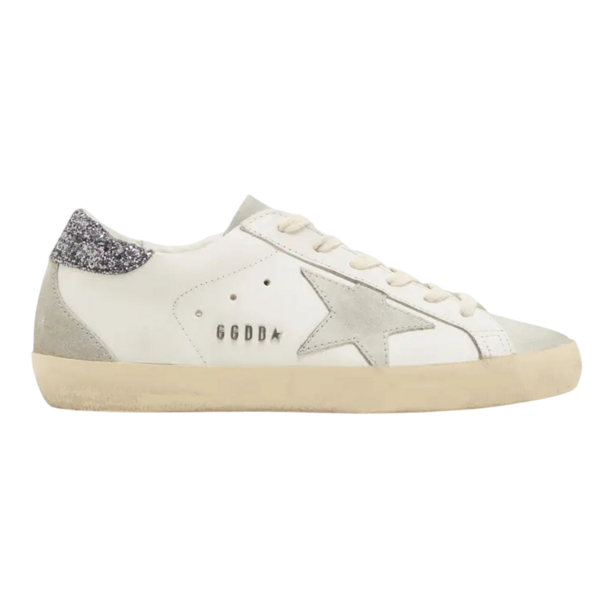 Golden Goose Super-Star 'White / Dark Grey Glitter'