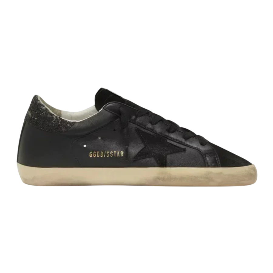 Golden Goose Super-Star 'Black / Glitter Heel'
