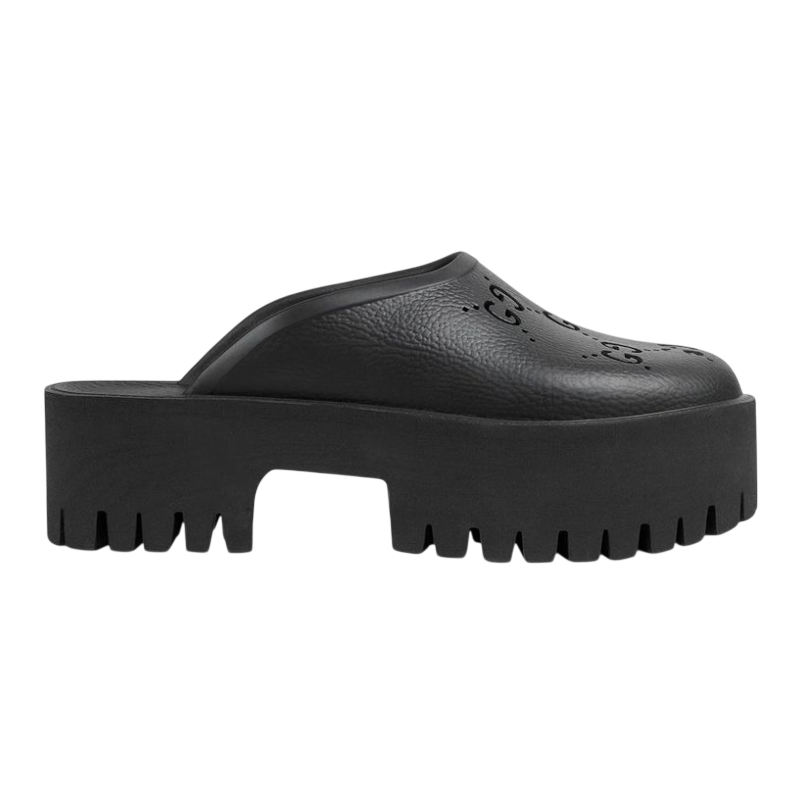 Gucci Perforated GG Platform Mule 'Black'