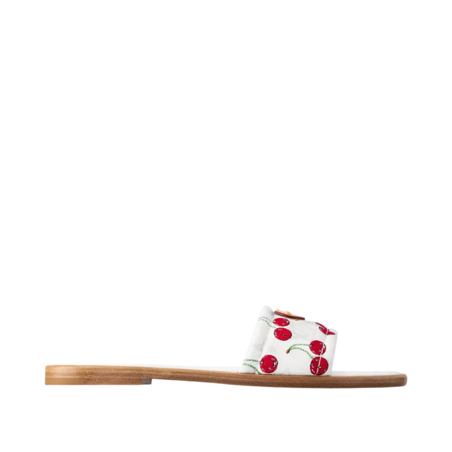 Takashi Murakami x Louis Vuitton Cherry Lily Flat Mule 'White'