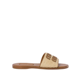 Miu Miu Woven Raffia Slide 'Natural'