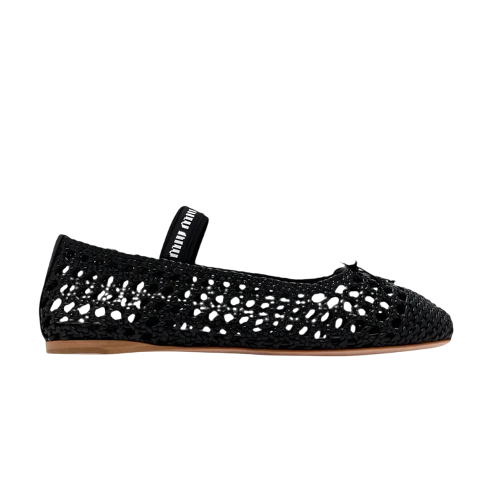 Miu Miu Woven Nappa Ballerina 'Black'