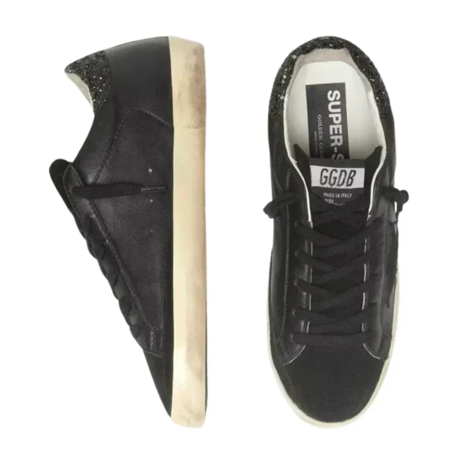 Golden Goose Super-Star 'Black / Glitter Heel'