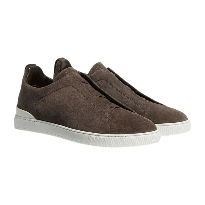 Zegna Triple Stitch Suede 'Brown'