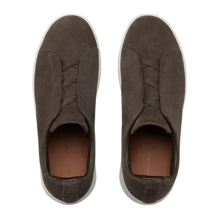 Zegna Triple Stitch Suede 'Brown'
