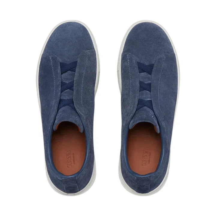 Zegna Grey Mélange Suede Triple Stitch™ Sneakers