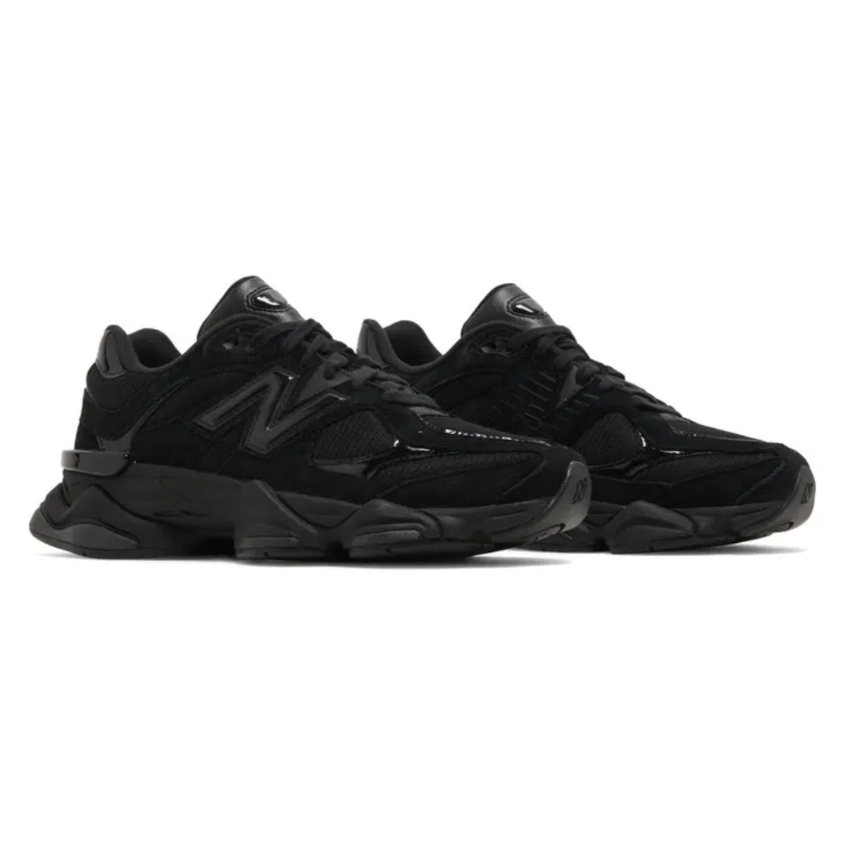New Balance 9060 'Triple Black' Suede Patent