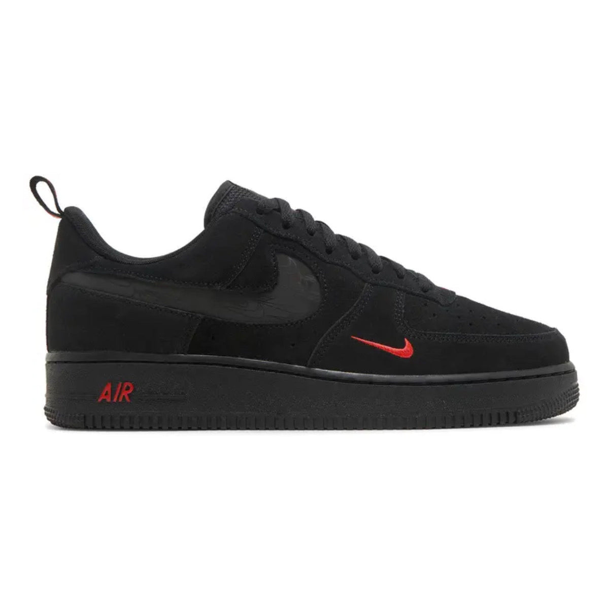 Nike Air Force 1 '07 LV8 'Reflective Swoosh' 'Black / Crimson'