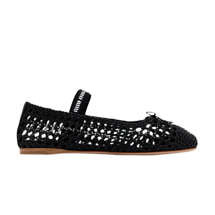 Miu Miu Woven Nappa Ballerina 'Black'