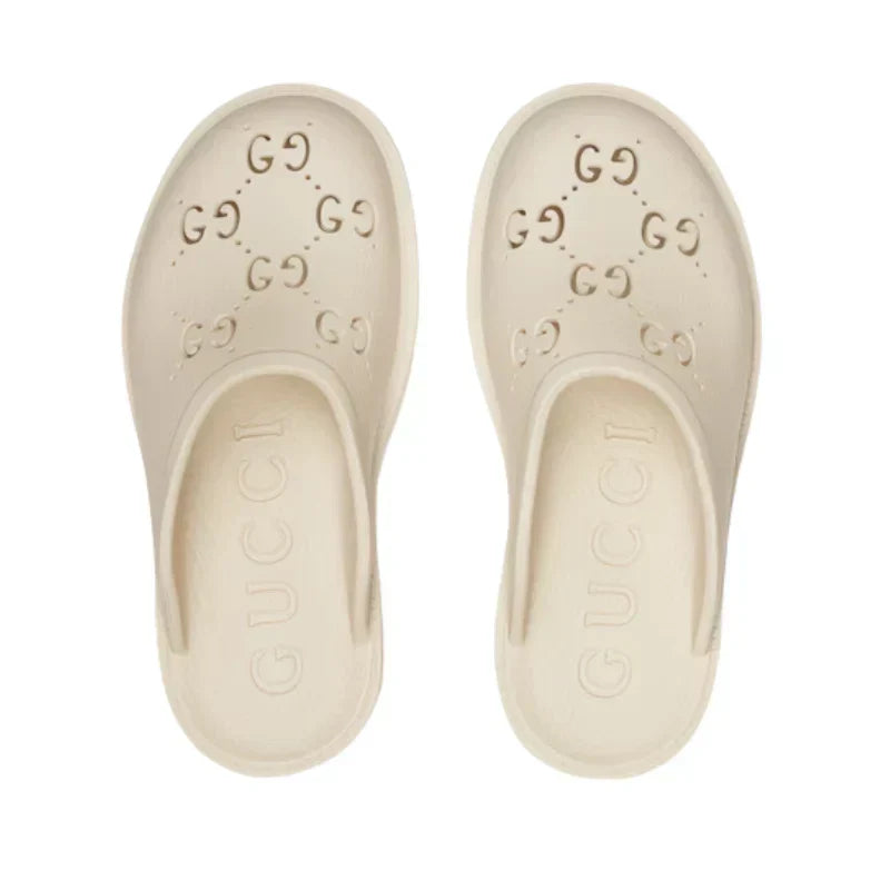 Gucci Perforated GG Platform Mule 'Ivory'