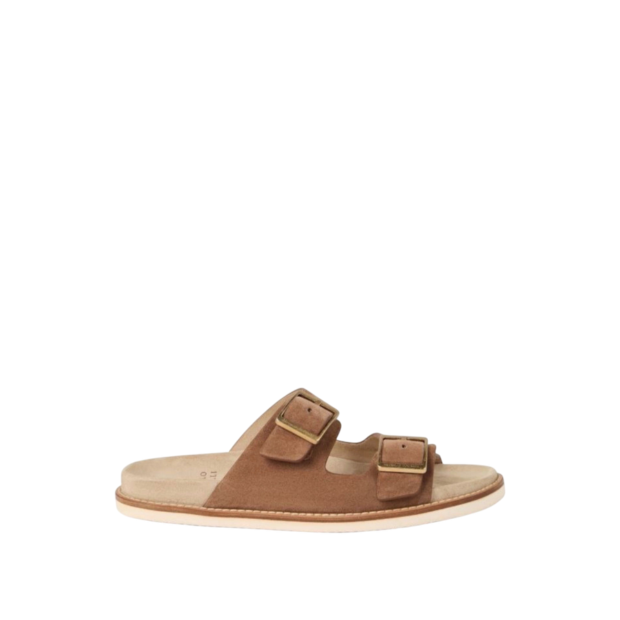 Brunello Cucinelli Double-Strap Suede Sandals 'Beige'