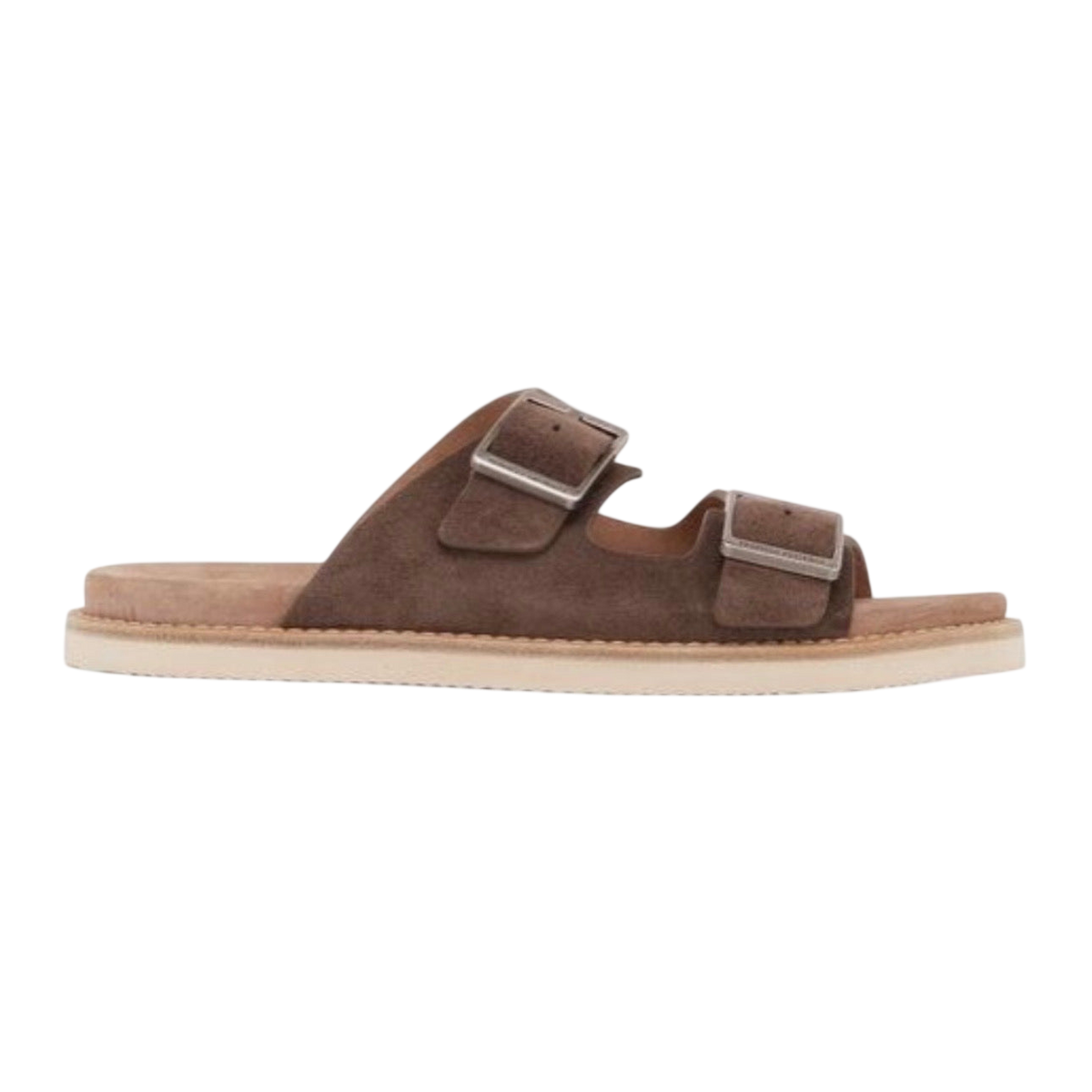 Brunello Cucinelli Double-Strap Suede Sandals 'Brown'