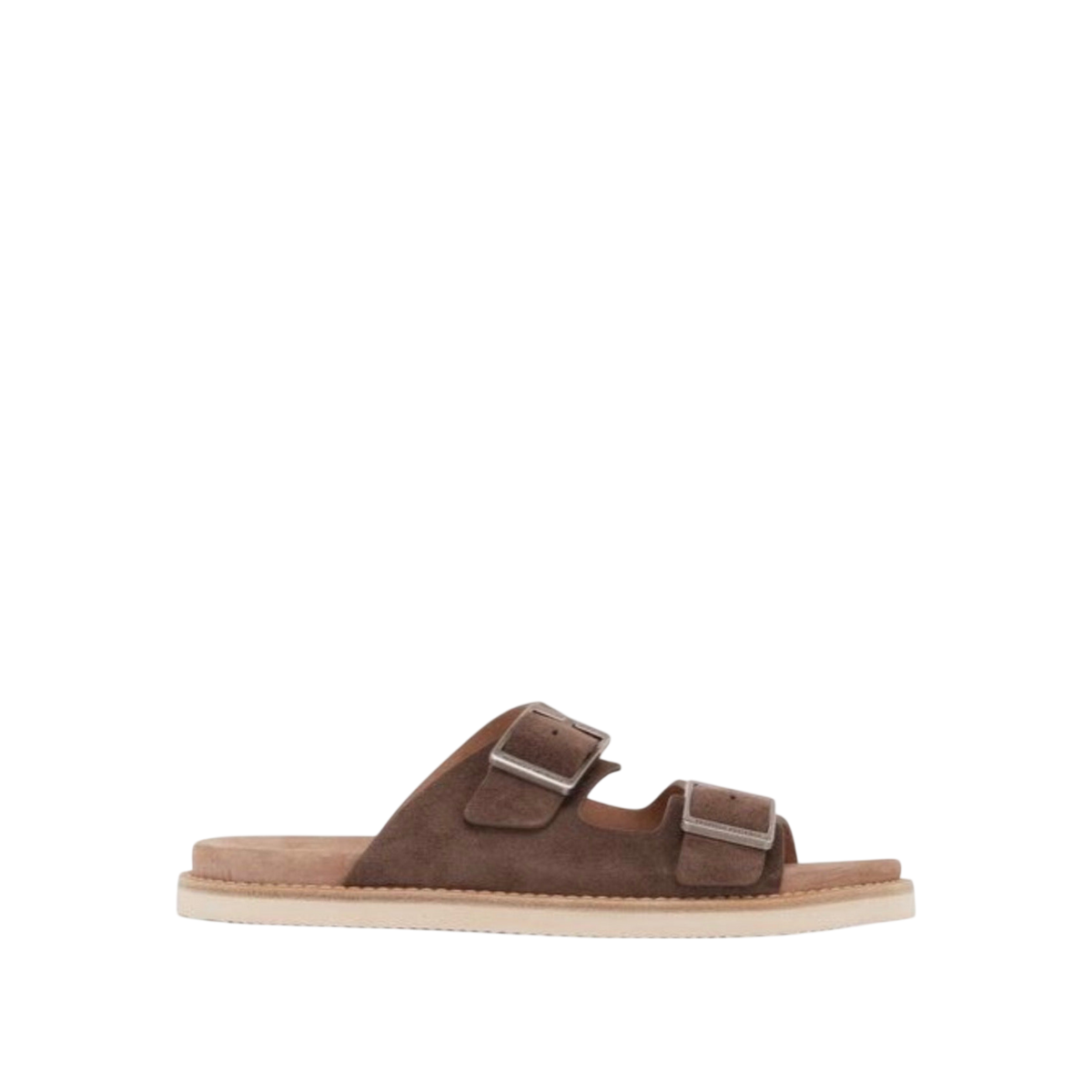 Brunello Cucinelli Double-Strap Suede Sandals 'Brown'