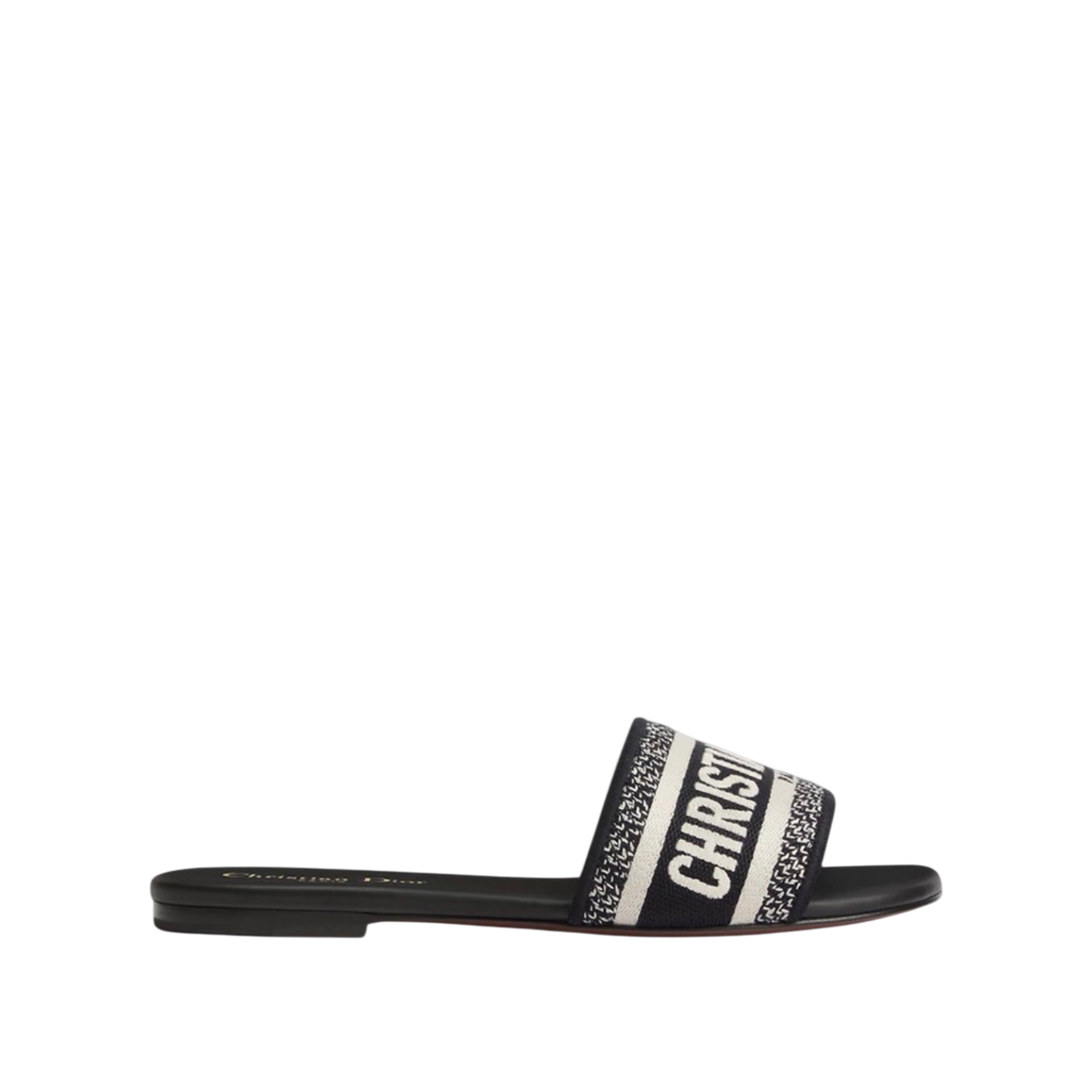 Dior Dway Slide Embroidered Cotton 'Black'