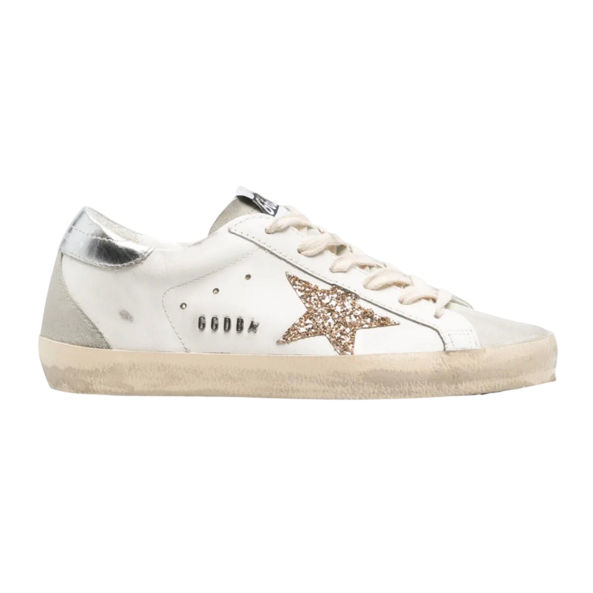 Golden Goose Super-Star 'White / Gold Glitter'