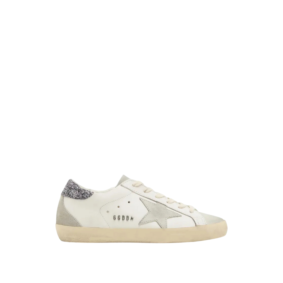 Golden Goose Super-Star 'White / Dark Grey Glitter'