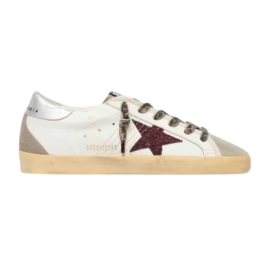 Golden Goose Super-Star 'White / Burgundy Glitter'