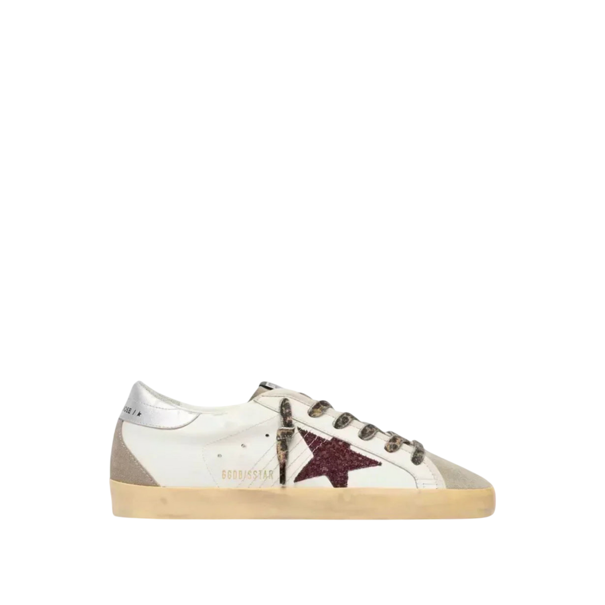 Golden Goose Super-Star 'White / Burgundy Glitter'