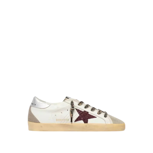 Golden Goose Super-Star 'White / Burgundy Glitter'