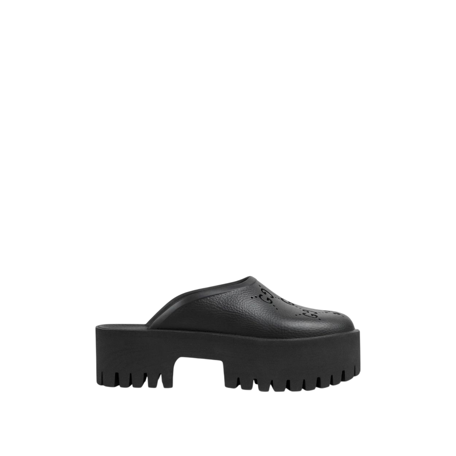 Gucci Perforated GG Platform Mule 'Black'