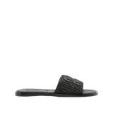 Miu Miu Woven Raffia Slide 'Black'