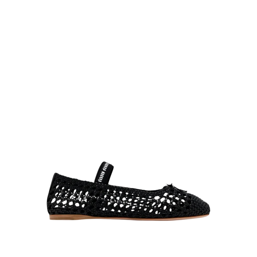Miu Miu Woven Nappa Ballerina 'Black'