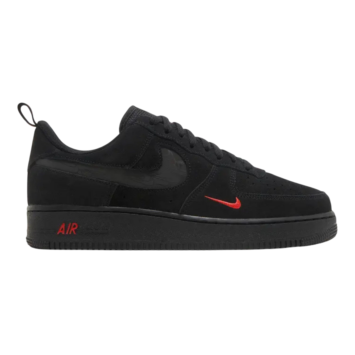 Nike Air Force 1 '07 LV8 'Reflective Swoosh' 'Black / Crimson'