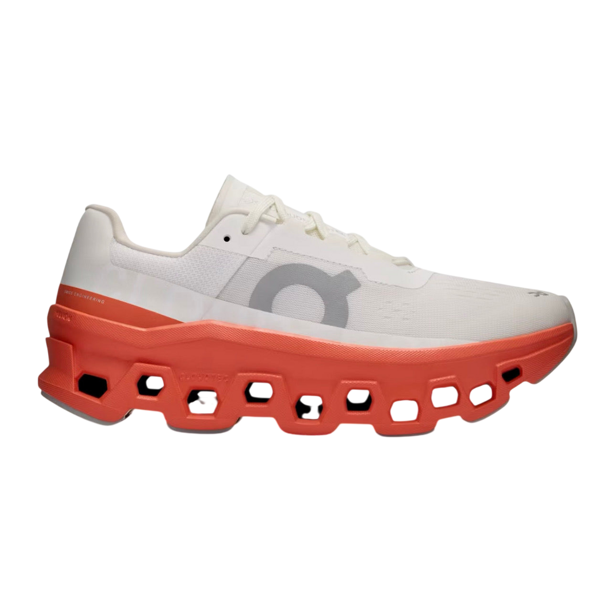 On Cloudmonster 'White / Flame'