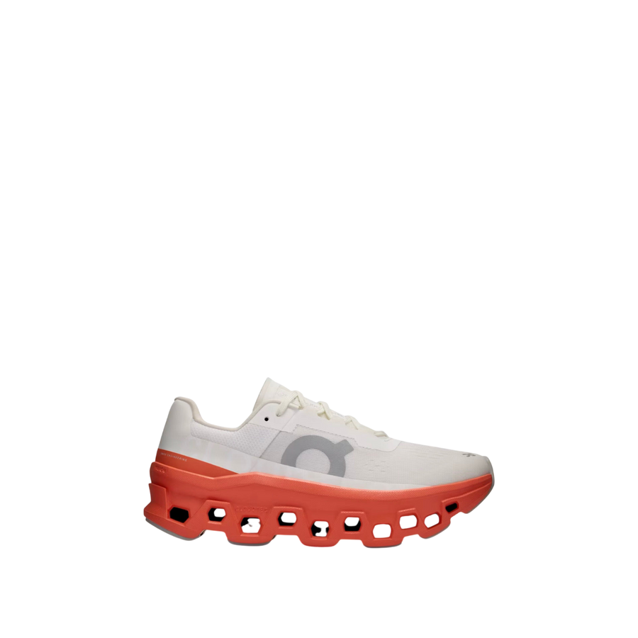 On Cloudmonster 'White / Flame'