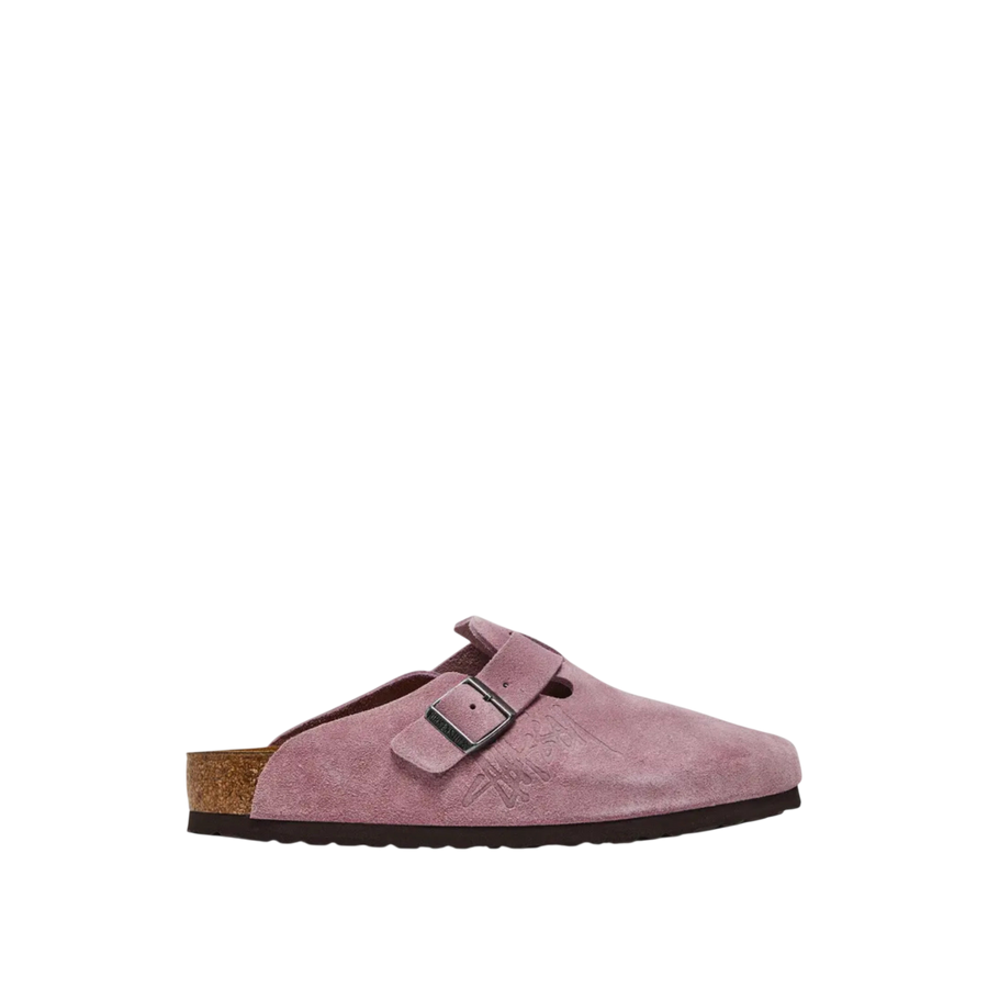 Stüssy x Birkenstock Boston Shaggy 'Dusty Pink'