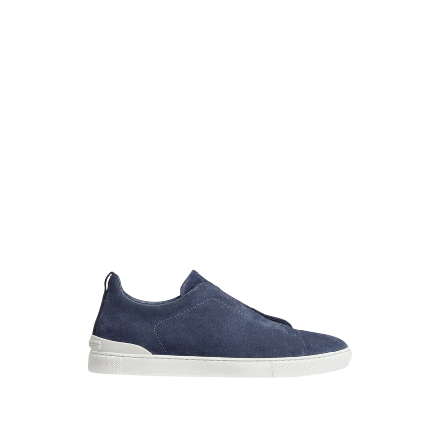 Zegna Grey Mélange Suede Triple Stitch™ Sneakers